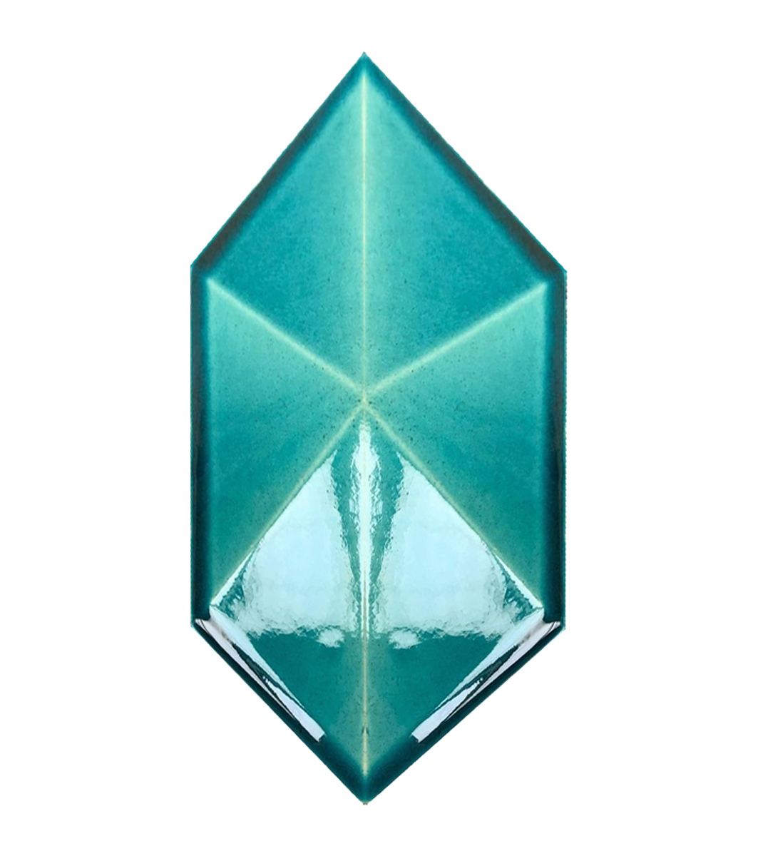 12,5×25 Turkuaz Piramit Diamond Altıgen Çini