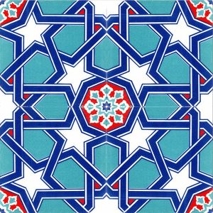 20x20 Cm Ac 85 Geometrik İznik Desen Kütahya Çini Karo