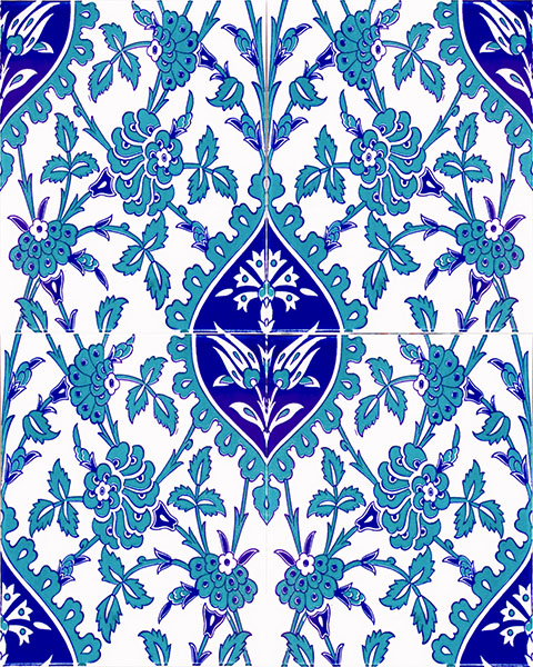 20x25 Cm Ac 1042 Mavi Beyaz Çini Karo
