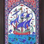 40*60 Osmanlı İznik Kalyon Çini Desenli El Dekoru 501