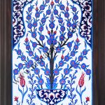 40x60 İznik Çini Mavi Hayat Ağacı Desenli El Dekoru 506
