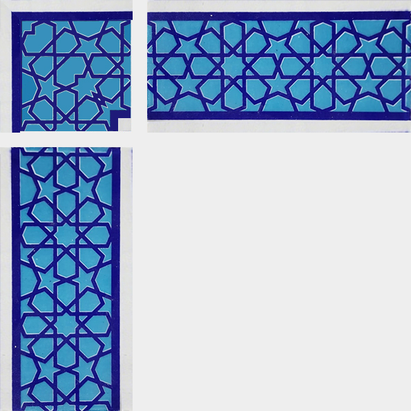 10x20 cm KS 72 Mavi Türkmen Yıldızı Bordür