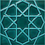 20x20 Cm Rölyef Yeşil Selçuk Yıldızı Çini