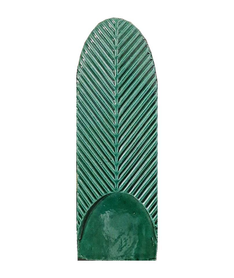 Yeşil Geçmeli Palm Life Yaprak Çini