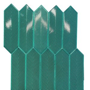 Armada Çini 9X30  Bella Çizgili Zümrüt Yeşil Çini Seramik