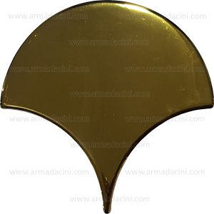 17x17 Parlak Altın Balık Pulu Çini Karo