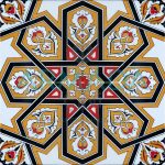 20x20 Cm SP 72 Sarı Türkmen Yıldızı Çini