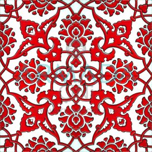 20x20 Cm SP 83 Kırmızı Beyaz İznik Çinisi