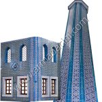 Mavi Çiçekli Çini Kare Kolon Kaplama