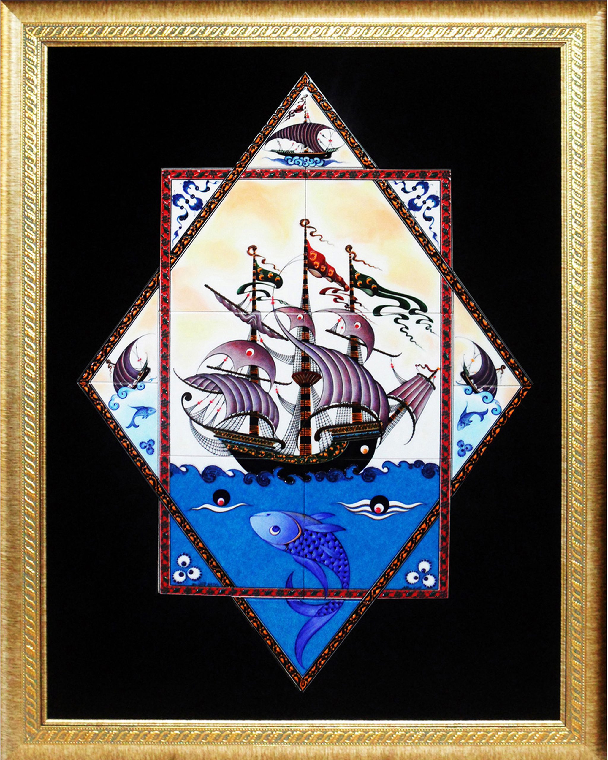 80x100 Cm ED 682 Yıldız Kalyon Çini Pano