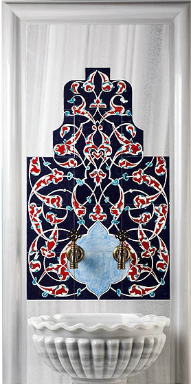 60x105 Eldekoru Rumi Türk Hamamı İznik Çini Pano