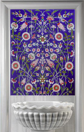 75x99 İznik Desenli Kütahya Çini Pano