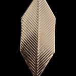 05X15 Cm Çizgili Yaprak Bronz Seramik