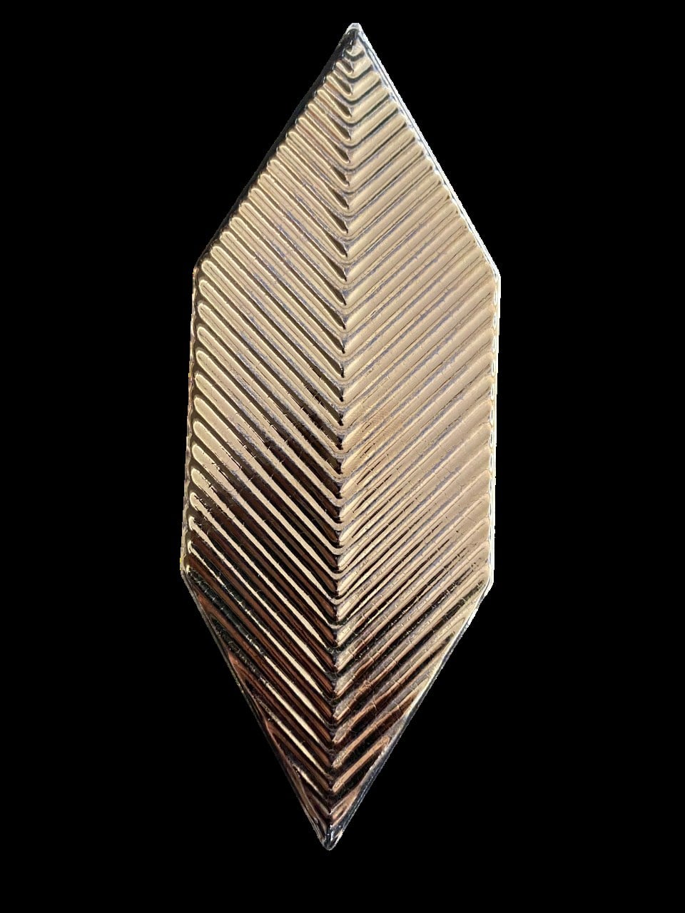 05X15 Cm Çizgili Yaprak Bronz Seramik