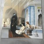 100x100 Osmanlı Türk Hamamı Nargileci Digital Baskı