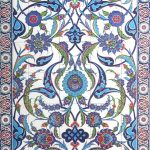100x200 Cm ED 661 Osmanlı Bahar dalı Desenli El dekoru Çini Pano