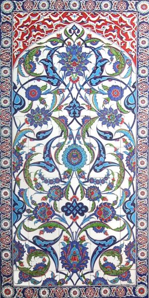 100x200 Cm ED 661 Osmanlı Bahar dalı Desenli El dekoru Çini Pano