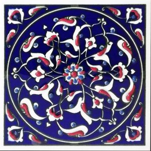 10x10 Cm ED 110 İznik rumi desenli Kütahya Çini karo