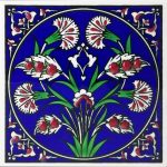 10x10 Cm ED 111 İznik karanfil desenli Kütahya Çini karo