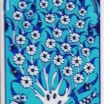 10x20 Cm ED 203 Turkuaz Hayat Ağacı Eldekoru Çini Karo