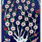 10x20 Cm ED 206 Lacivert Hayat Ağacı Eldekoru Çini Karo