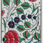 10x20 Cm ED 221 İki Karanfil Kütahya Eldekoru Çini Karo