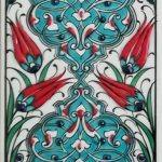 10x20 Cm ED 228 Turkuaz Rumi Desen Eldekoru Çini Karo