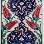 10x20 Cm ED 229 Kobalt Rumi Desenli Eldekoru Çini Karo