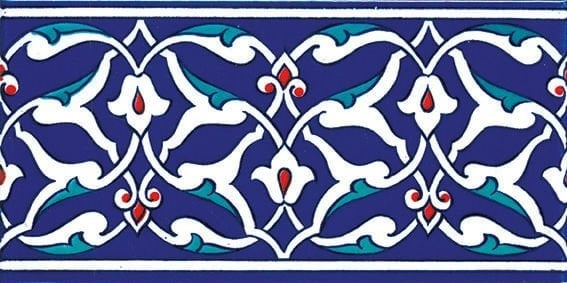 10x20 cm KS-40 Rumi Desenli Çini Bordür