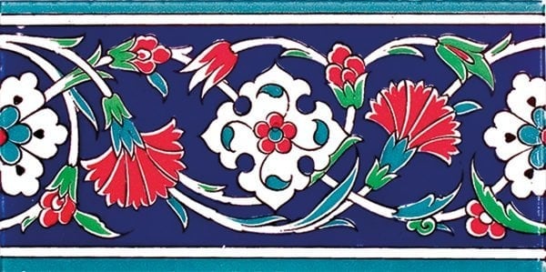10x20 Cm KS 43 Karanfil Desenli Seramik Çini Bordür