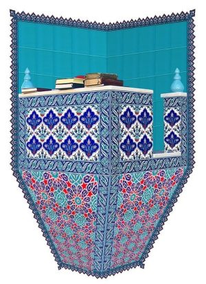 120X160 Turkuaz Köşeli Cami Kürsüsü