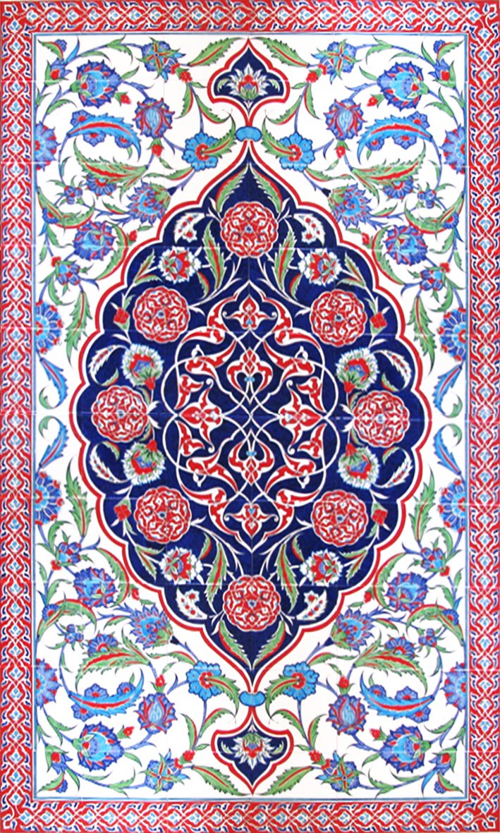 120x200 iznik cini desenli el dekor kutahya cinisi