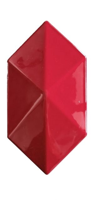 12,5x25 Cm Kırmızı Diamond Piramit Altıgen Çini Seramik