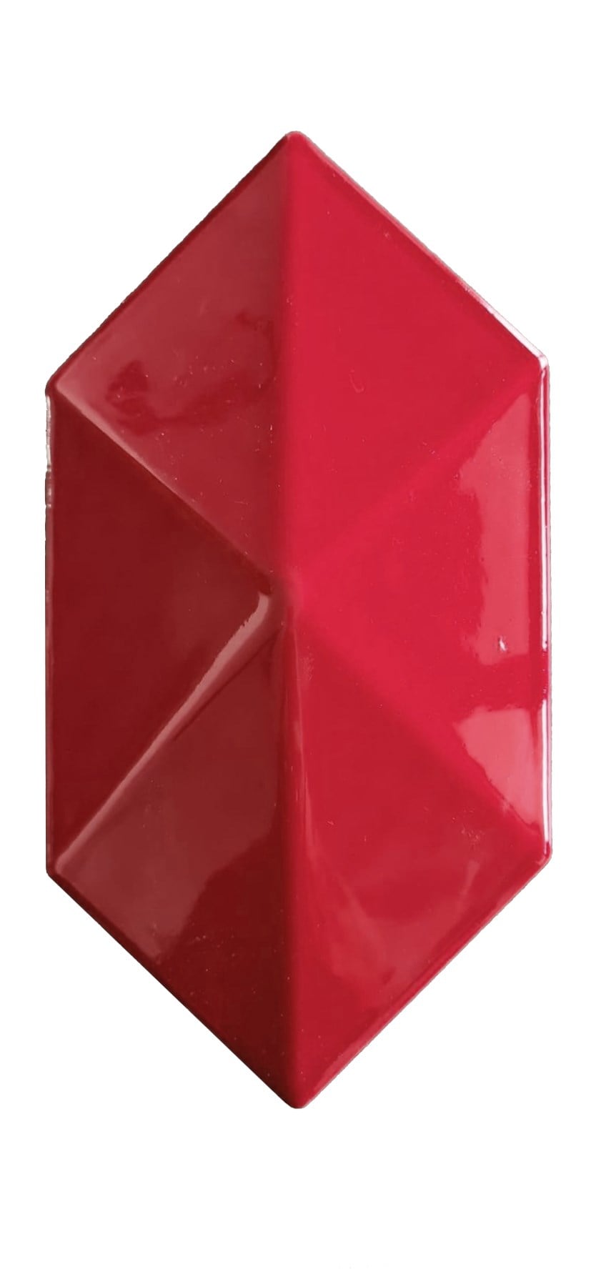12,5x25 Cm Kırmızı Diamond Piramit Altıgen Çini Seramik