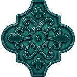 12x12 Ottoman Çiçekli Arabesk Yeşil Çini