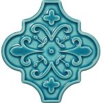 12x12 Ottoman Çiçekli Arabesk Turkuaz Çini