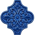 12x12 Ottoman Çiçekli Arabesk Kobalt Çini