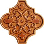12x12 Ottoman Çiçekli Arabesk Karamel Çini