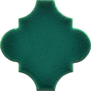 12x12 Ottoman Düz Arabesk Yeşil Çini