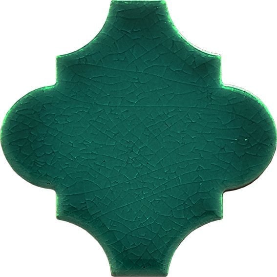 12x12 Ottoman Düz Arabesk Yeşil Çini