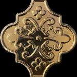 12x12 Ottoman Çiçekli Arabesk Bronz Çini