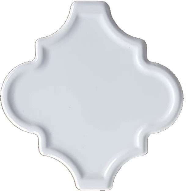 12x12 Ottoman Rölyefli Arabesk Beyaz Çini