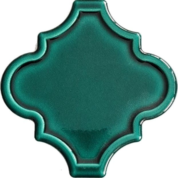 12x12 Ottoman Rölyefli Arabesk Yeşil Çini