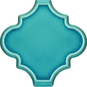12x12 Ottoman Rölyefli Arabesk Turkuaz Çini