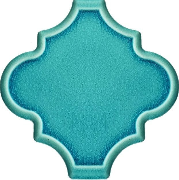 12x12 Ottoman Rölyefli Arabesk Turkuaz Çini
