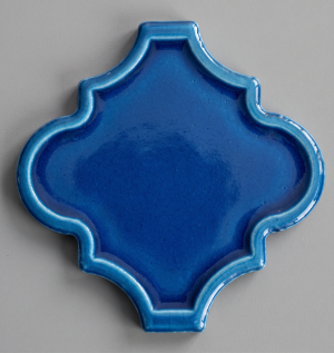 12x12 Ottoman Rölyefli Petrol Mavisi Çini