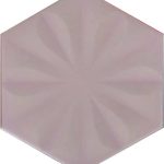 15x17 Cm Çiçekli Açık Pembe Altıgen Seramik
