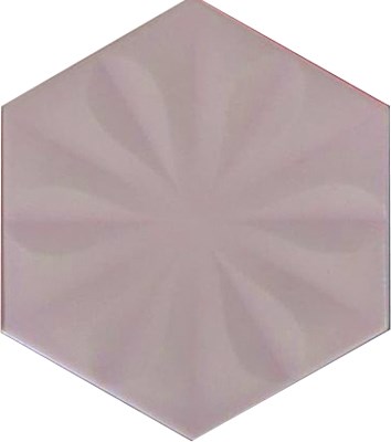 15x17 Cm Çiçekli Açık Pembe Altıgen Seramik
