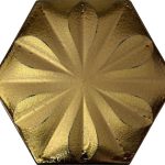 15x17 Cm Çiçekli Bronz Altıgen Seramik