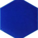 15x17 Cm Düz Kobalt Altıgen Seramik